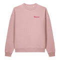 Front view of the Dog Motherrrrr Embroidered Vintage Sweatshirt in dusty pink.