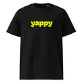 Front view of the Yappy Organic Cotton Tee in black.